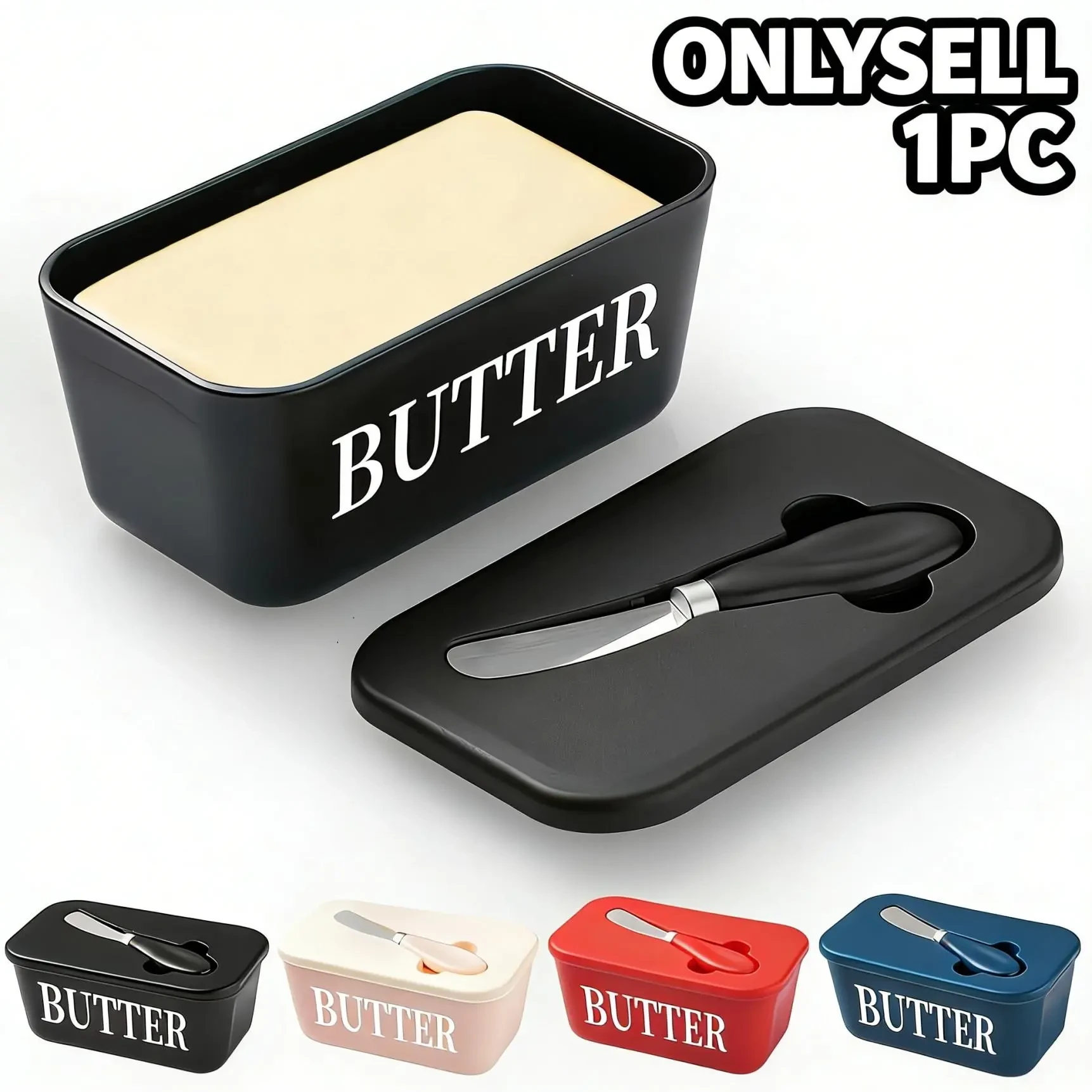 Butter Dish Set with Lid, Leak-Proof Seal, Freezer-Safe, Easy-Clean Surface, Ideal for Kitchen Baking or Gifting, Perfect for Home, Weddings, Camping, Parties, and Outdoor Activities, Great Gift for Halloween, Thanksgiving, and Christmas