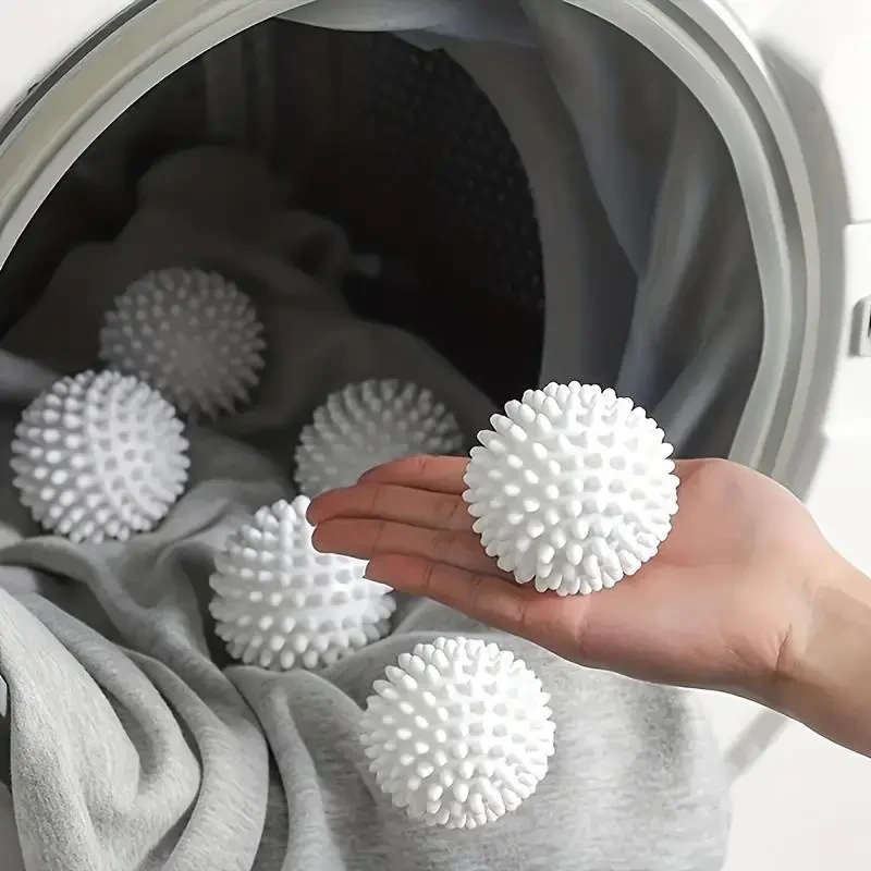 Set of 6 Reusable Laundry Balls - Removes Hair, Softens Fabrics, Prevents Tangling, Reduces Wrinkles, No Electricity Needed, Laundry Additions, Extra-Large Dryer Balls, Washing Machine Balls, Dryer Balls, Dryer Sheets, Anti- Laundry Ball