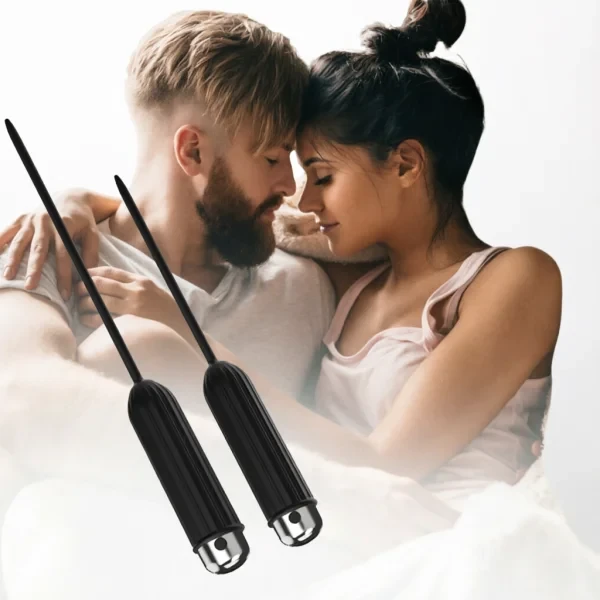 Dilatadores uretrales de silicona, tapón para pene, vibración en 10 velocidades, inserción con sonidos de catéter, vibrador, juguetes sexuales para hombres adultos 1