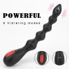 Estimulador de próstata, juguete sexual para entrenamiento anal, vibrador con 9 frecuencias, perlas anales potentes, tapón anal flexible, tapón para el ano impermeable 4
