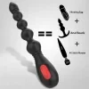 Estimulador de próstata, juguete sexual para entrenamiento anal, vibrador con 9 frecuencias, perlas anales potentes, tapón anal flexible, tapón para el ano impermeable 3