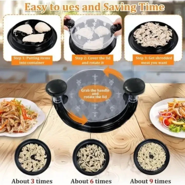 1个碎肉机,可见鸡胸碎纸机,大型碎肉机 - 符合人体工程学的手柄,可用洗碗机清洗,防滑,清洁刷,耐热 嫩肉器鸡肉切碎厨房用品 新款大型鸡肉撕碎器，易于使用
