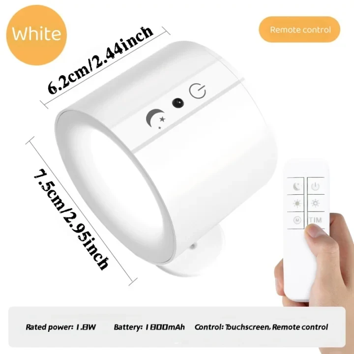 Blanco con pantalla táctil + control remoto 1800 mAh / 2W