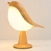 Bird Table Lamp Rechargeable Touch Dimmable LED Night Light Wood Grain Bedside Decor for Bedroom Nursery Gift 7