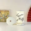 Lámpara de mesa con atenuación táctil recargable inalámbrica y portátil luz nocturna para cabecera de cama pantalla artística de papel para dormitorio y sala de estar 5