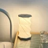 Lámpara de mesa con atenuación táctil recargable inalámbrica y portátil luz nocturna para cabecera de cama pantalla artística de papel para dormitorio y sala de estar 6