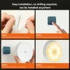 โคมไฟกลางคืนเซ็นเซอร์เคลื่อนไหวแบบชาร์จไฟได้ 2 ชิ้น โคมไฟผนัง LED แบบแม่เหล็ก USB-C พร้อมแสงสีขาวอุ่นนุ่ม เหมาะสำหรับทางเดิน บันได ห้องเก็บของ ครัว และห้องน้ำ 10