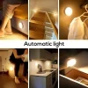 โคมไฟกลางคืนเซ็นเซอร์เคลื่อนไหวแบบชาร์จไฟได้ 2 ชิ้น โคมไฟผนัง LED แบบแม่เหล็ก USB-C พร้อมแสงสีขาวอุ่นนุ่ม เหมาะสำหรับทางเดิน บันได ห้องเก็บของ ครัว และห้องน้ำ 4