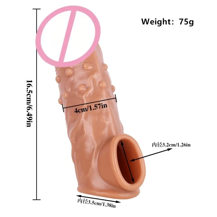 狼牙阴茎套增大加长水晶仿真 dildo TPE 性玩具情侣玩具精液锁套
