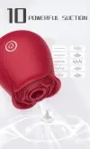 Vibrador de succión en forma de rosa para mujeres, 10 modos de succión, estimulador clitoriano, juguete erótico recargable en forma de rosa, masajeador de placer femenino, regalo romántico para mujeres, juguete sexual para mujeres 12