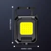 1 linterna mini LED con llavero, batería interna, lámpara de trabajo COB recargable por USB, ideal para pesca nocturna y senderismo, nivel de protección contra salpicaduras IP65 5