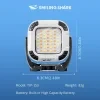 Rechargeable work light, ultra-bright 49 LED camping lantern with rotating spotlight stand, white and warm white floodlight modes, 10 lighting modes, handheld light with hook, battery level indicator, suitable for camping, emergency, and repair 8