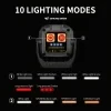 Rechargeable work light, ultra-bright 49 LED camping lantern with rotating spotlight stand, white and warm white floodlight modes, 10 lighting modes, handheld light with hook, battery level indicator, suitable for camping, emergency, and repair 2