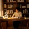 โคมไฟโต๊ะดีไซน์เกลียวพิเศษ 1 ชิ้น พร้อมโคมไฟ LED สีอุ่น 3 สีปรับได้ผ่าน USB เหมาะสำหรับตกแต่งหัวเตียงในห้องนอน ห้องรับแขก ห้องทำงาน และห้องพักโรงแรม 2