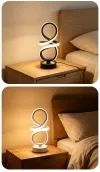โคมไฟโต๊ะดีไซน์เกลียวพิเศษ 1 ชิ้น พร้อมโคมไฟ LED สีอุ่น 3 สีปรับได้ผ่าน USB เหมาะสำหรับตกแต่งหัวเตียงในห้องนอน ห้องรับแขก ห้องทำงาน และห้องพักโรงแรม 9