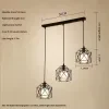 Industrial-style pendant light, adjustable hanging fixture, vintage farmhouse chandelier with metal cage and E26 socket, suitable for kitchen island, dining room, living room (bulb not included) 2
