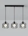 Industrial-style pendant light, adjustable hanging fixture, vintage farmhouse chandelier with metal cage and E26 socket, suitable for kitchen island, dining room, living room (bulb not included) 8