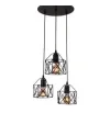 Industrial-style pendant light, adjustable hanging fixture, vintage farmhouse chandelier with metal cage and E26 socket, suitable for kitchen island, dining room, living room (bulb not included) 9