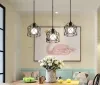 Industrial-style pendant light, adjustable hanging fixture, vintage farmhouse chandelier with metal cage and E26 socket, suitable for kitchen island, dining room, living room (bulb not included) 5