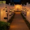 6 LED Solar Garden Lights, Warm White Vintage Lantern Pathway Stake Lights with Adjustable Stems, IP65 Waterproof Dusk-to-Dawn Outdoor Landscape Lighting for Patio Lawn Wedding Decor 10