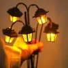 6 LED Solar Garden Lights, Warm White Vintage Lantern Pathway Stake Lights with Adjustable Stems, IP65 Waterproof Dusk-to-Dawn Outdoor Landscape Lighting for Patio Lawn Wedding Decor 9