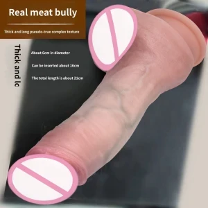 Realistic dildo with soft flesh, lifelike female masturbation toy, large thick fake penis for women