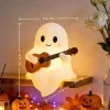 Lámpara decorativa de guitarra fantasma para Halloween, adecuada para adultos mayores de 18 años. Lámpara de escritorio LED con diseño divertido de fantasma, ideal como decoración para mesas del hogar, dormitorios, estudios, fiestas y regalo festivo. 4