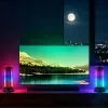 1 RGB grid-pattern sound-activated light with rechargeable lithium battery, 4D panoramic lighting, music rhythm effect, plastic desk lamp, button control, space-themed design, suitable for parties, bedrooms, living rooms, gatherings, plazas, and nighttime use 3
