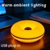 Lámpara de escritorio creativa con forma de donut, lámpara de cabecera con regulación continua de brillo, alimentación por USB, lámpara nocturna inteligente con control táctil y tres niveles de iluminación. Ideal para dormitorios, estudios, salas de estar o comedores, cafeterías. Decoración cálida y acogedora. 7