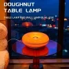 Lámpara de escritorio creativa con forma de donut, lámpara de cabecera con regulación continua de brillo, alimentación por USB, lámpara nocturna inteligente con control táctil y tres niveles de iluminación. Ideal para dormitorios, estudios, salas de estar o comedores, cafeterías. Decoración cálida y acogedora. 2