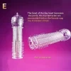 Reusable male condom, comfortable climax penis sleeve for men and women, crystal water-based condom, transparent ribbed wolf tooth rod condom, silicone penis sleeve, elastic textured rivet stretchable penis sleeve 12