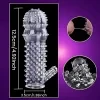Reusable male condom, comfortable climax penis sleeve for men and women, crystal water-based condom, transparent ribbed wolf tooth rod condom, silicone penis sleeve, elastic textured rivet stretchable penis sleeve 5