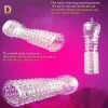 Reusable male condom, comfortable climax penis sleeve for men and women, crystal water-based condom, transparent ribbed wolf tooth rod condom, silicone penis sleeve, elastic textured rivet stretchable penis sleeve 9