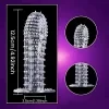 Reusable male condom, comfortable climax penis sleeve for men and women, crystal water-based condom, transparent ribbed wolf tooth rod condom, silicone penis sleeve, elastic textured rivet stretchable penis sleeve 7