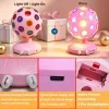 Lámpara de ambiente con bola de discoteca giratoria rosa, giro de 360°, velocidad y brillo ajustables, lámpara relajante ideal para fiestas, Halloween, Navidad, cumpleaños, festividades, clubes y bares (alimentación mediante USB o 3 pilas AA) 3