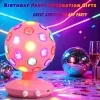 Lámpara de ambiente con bola de discoteca giratoria rosa, giro de 360°, velocidad y brillo ajustables, lámpara relajante ideal para fiestas, Halloween, Navidad, cumpleaños, festividades, clubes y bares (alimentación mediante USB o 3 pilas AA) 4