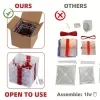 Juego de caja de regalo navideño con luces LED – 3 piezas, decoración transparente con lazos rojos, alimentación por USB y batería, decoración preensamblada para árbol, repisa, interior y exterior 5
