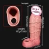 Condón masculino alargado con cierre, engrosado, simulador de pene 6