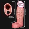 Condón masculino alargado con cierre, engrosado, simulador de pene 4
