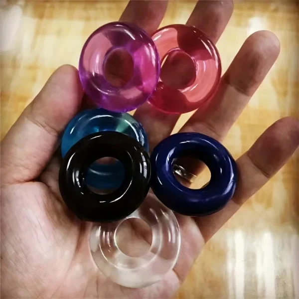 Men's Sperm Lock Ring, Multicolor Crystal Erotic Ring, Penis Restraint Ring for Couples, Silicone Delay Device, Penis Ring with Foreskin Cover 1
