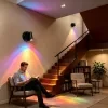 1 unidad de lámpara de pared moderna y sencilla con LED inalámbrica magnética, foco artístico para pared, escalera o piso, carga USB, compacta y portátil, control táctil con regulación de intensidad RGB, cabezal giratorio 350°, lámpara de lectura para cabecera de cama en dormitorio, lámpara de estudio para habitaciones compartidas, iluminación ambiental para fotografía y transmisiones en vivo, lámpara de techo miniatura para árboles, plantas o pinturas, adecuada para dormitorios, salas de estar, dormitorios universitarios, mesas de comedor, entre otros espacios. Ideal como regalo personalizado 2
