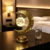 Lámpara de LED con forma de estrella y luna, diseño en relieve, esfera hueca, lámpara decorativa estilo musulmán, lámpara de mesa para dormitorio, iluminación ambiental con forma festiva 4