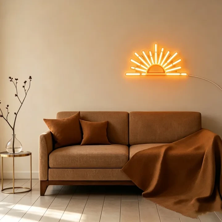 Sunrise Neon Sign, Orange Sunset LED Neon Wall Light with USB Power, Dimmable Silicone Neon Decor for Bedroom, Living Room, Office & Aesthetic Room Decor