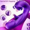 Female masturbation vibrator, triple-function tongue vibrator with 7 modes of tapping, vibration, and licking. Insertable design with hollow tapping for G-spot stimulation, precisely targeting clitoris, G-spot, and anus. Easy to clean, fun couple's toy, suction vibrating dildo 2