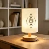 Modern USB-powered flax desk lamp with sun and moon design, creative table light and desktop ornament, ideal for bedside decoration, perfect for living room and bedroom ambiance lighting. A wonderful gift for family and friends. 4