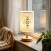 Modern USB-powered flax desk lamp with sun and moon design, creative table light and desktop ornament, ideal for bedside decoration, perfect for living room and bedroom ambiance lighting. A wonderful gift for family and friends. 7