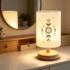Modern USB-powered flax desk lamp with sun and moon design, creative table light and desktop ornament, ideal for bedside decoration, perfect for living room and bedroom ambiance lighting. A wonderful gift for family and friends. 2
