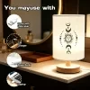 Modern USB-powered flax desk lamp with sun and moon design, creative table light and desktop ornament, ideal for bedside decoration, perfect for living room and bedroom ambiance lighting. A wonderful gift for family and friends. 9