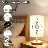 Modern USB-powered flax desk lamp with sun and moon design, creative table light and desktop ornament, ideal for bedside decoration, perfect for living room and bedroom ambiance lighting. A wonderful gift for family and friends. 5