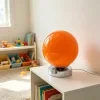 Lámpara de mesa con bola de cristal – Lámpara nocturna esférica con control táctil, lámpara de ambiente regulable en 3 colores con base de cromo, lámpara de noche USB para dormitorio, guardería y salón 4